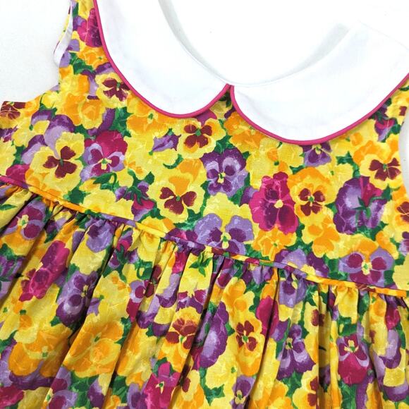 Vintage Austin & Ashley Dress Girls Size 4T Floral Pansy Sundress - Picture 2 of 6